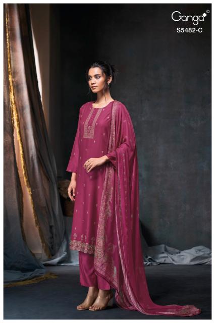 Ganga mohini 5482 chanderi dress material wholesale in mumbai